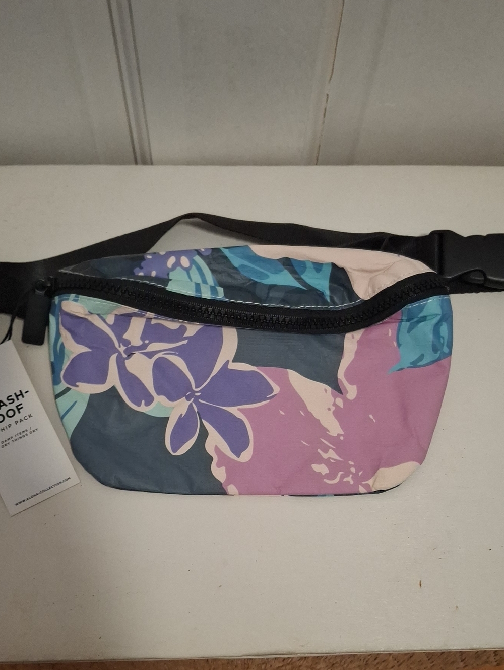 ALOHA Collection Teal, Purple & Cream Floral Mini Hip Pack Pau Hana